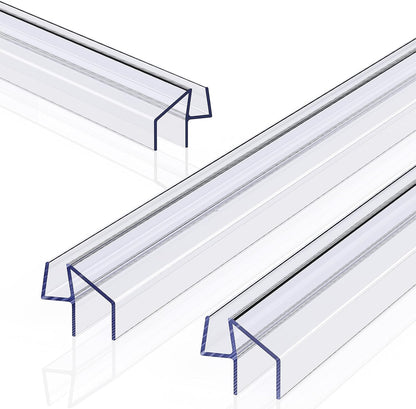 Delamu 3-Pack Shower Door Bottom Seal, 3/8''× 39'' Shower Door Sweep Strip | Shower Seal Strip for 3/8'' (10mm) Doors, Frameless Glass Shower Door Seal Strip Stop Shower Leaks and Create a Water Barrier