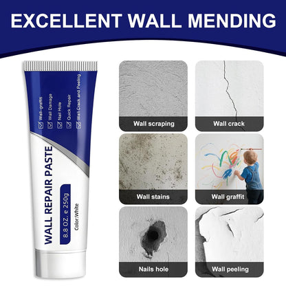 Drywall Repair Kit, 2 Pack Wall Mending Agent, Wall Patch Repair Kit with Scraper, Simple Filling of Wall Holes＆Efficient Crack Repair