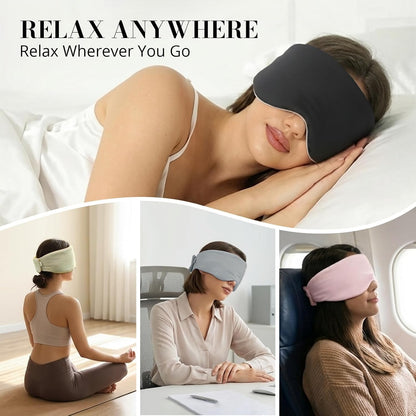 Sleep Mask for Women Men, Reversible Eye Mask Sleeping with Cozy & Cooling Sides, Adjustable Velcro Band, Blackout Face-Hugging Padded Eye Cover for Sleeping Travel Office, Grey/White