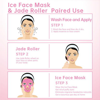 ZNÖCUETÖD Cold Face Eye Mask Ice Pack Reduce Facial Puff, Dark Circles, Hot Cold Compress Pack, Face SPA Gift for Woman Sleeping, Pressure, Headaches, Skin Care, Post Laser Cosmetic Care, Reversible