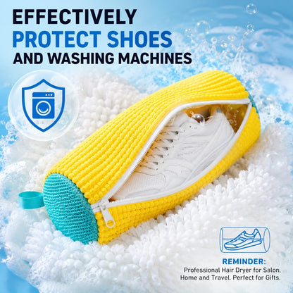 6-in-1 Premium Shoe Washing Machine Bag Kit – Laundry Shoe Bag for Washer & Dryer Safe, Reusable Sneaker Cleaning Bags with Microfiber, Auto-Lock Zipper, Includes Brush, Shoe Trees & Drying Bag