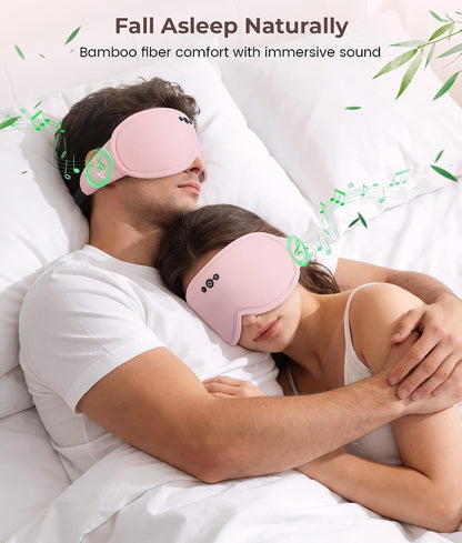 MUSICOZY Bluetooth Sleep Mask Headphones, 3D Blackout Bamboo Fiber