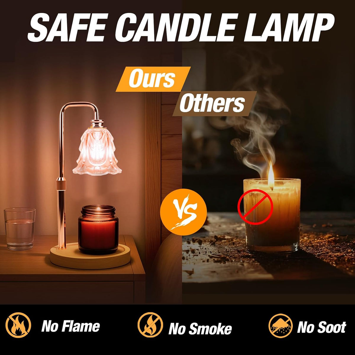 Candle Warmer Lamp with Timer and Dimmer, Electric Wax Warmers for Scented Candles with 5 Brightness Settings, Anti-Glare Lamp with Adjustable Height, Home Decor, Gift for Birthday, Valentines