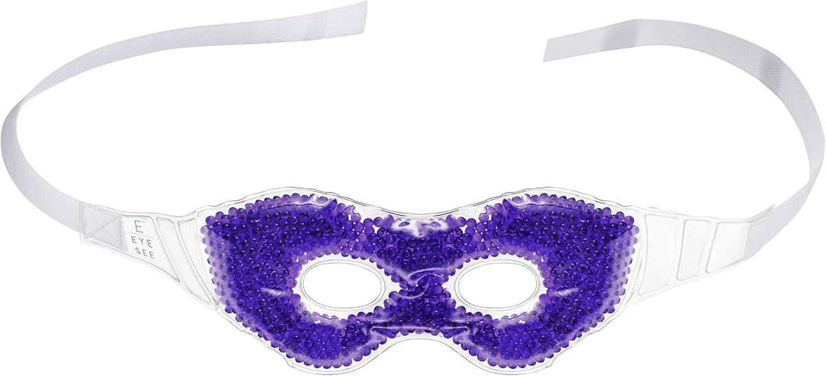 Eye See Gel Eye Mask, Orange - Cold Compress Ice Pack with Gel Beads - Microwave Safe for Heat Therapy - Great for Puffy Eyes, Dark Circles, Dry Eyes, Soothing Headaches