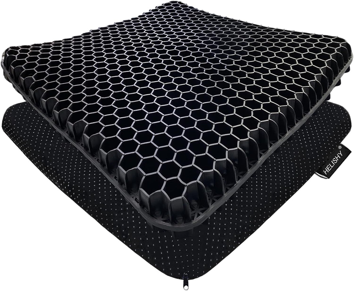 Gel Seat Cushion for Long Sitting - 1.65inch Double Thick Cooling Egg Cushion for Back, Hip, Sciatica, Coccyx, Tailbone Pain Relief - Office Chair Car Seat Cushion – Wheelchair Cushions