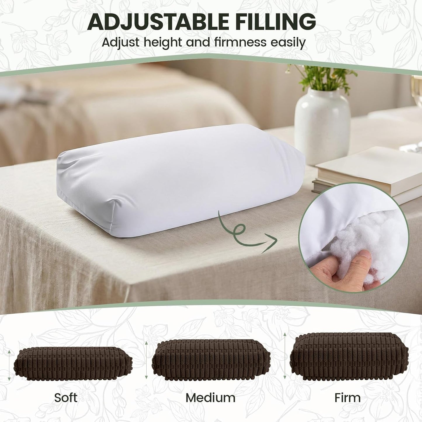 Recliner Pillow, Adjustable Neck Pillow for Recliner | Soft Corduroy, Weighted Non-Slip Flap, Adjustable Filling, Washable Cover, Ideal for Recliners, Sofas, Office Chairs