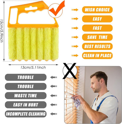 Geiserailie 2 Pcs Window Venetian Blind Cleaner Duster Tool Washable 7 Fingers Dusting Cleaner and Air Vent Shutter Brush Blinds Air Conditioner Fan Duster Dirt Housekeeping Tool (2 Color)