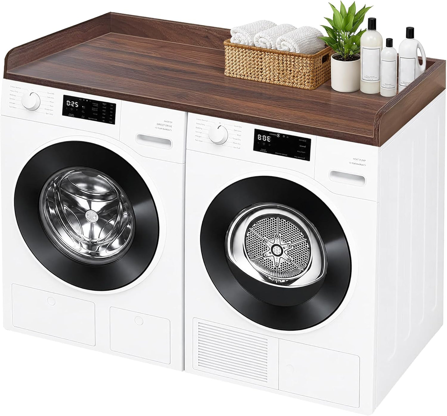 ROYXEN Washer Dryer Countertop, Laundry Countertop Solid Wood, Countertop for All Front-Loaded Washing Machine and Dryer, Extra Room for Laundry Room, Oak