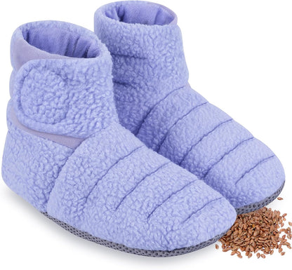 REVIX Microwavable Booties for Cold Feet, Heated Slippers, Navy S