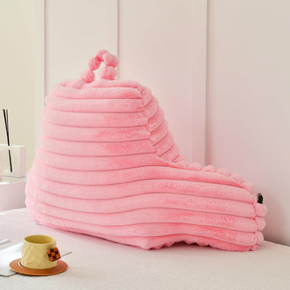 Large Reading Pillow for Adults, Back Support Pillow for Sitting Up in Bed with Arms, Couch for Lounging Bedrest, Pink