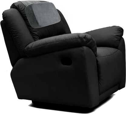 HOMBYS Memory Foam Neck Pillow for Recliner, Adjustable Headrest Cushion with Soft Plush Fabric and Medium Firm Filling, Design for Recliner Sofa Armchair, Machine Washable and Non-Slip (Black)