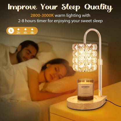 Candle Warmer Lamp with Timer, Electric Candle Warmer for Jar Candles, House Warming Gifts, Modern Home Decor Dimmable Wax Melting Lamp with Large Head, Black, Glass