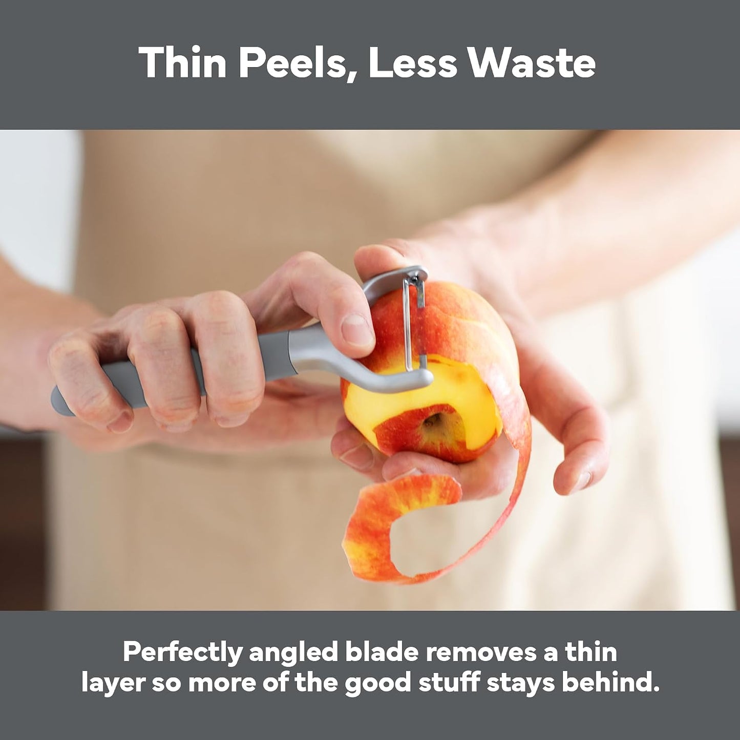 Misen Stainless Steel Vegetable Peeler - Dishwasher Safe Y Peeler - Easy to Use with Potatoes, Cabbage, Carrots, and More - Progessional Grade Kitchen Tool - Gray