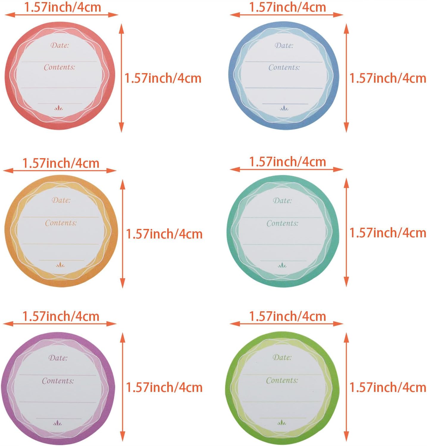 DGZZI 120PCS Removable Refrigerator and Freezer Labels 1.57 Inch Round Adhesive Food Storage Stickers Easy to Clean Leaves No Residue 6 Colors for Marking Expiration Dates on Canned Goods
