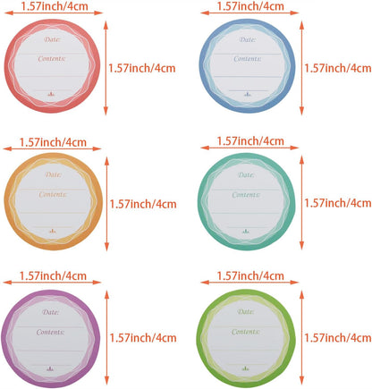 DGZZI 120PCS Removable Refrigerator and Freezer Labels 1.57 Inch Round Adhesive Food Storage Stickers Easy to Clean Leaves No Residue 6 Colors for Marking Expiration Dates on Canned Goods