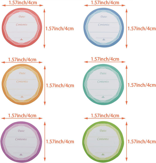 DGZZI 120PCS Removable Refrigerator and Freezer Labels 1.57 Inch Round Adhesive Food Storage Stickers Easy to Clean Leaves No Residue 6 Colors for Marking Expiration Dates on Canned Goods