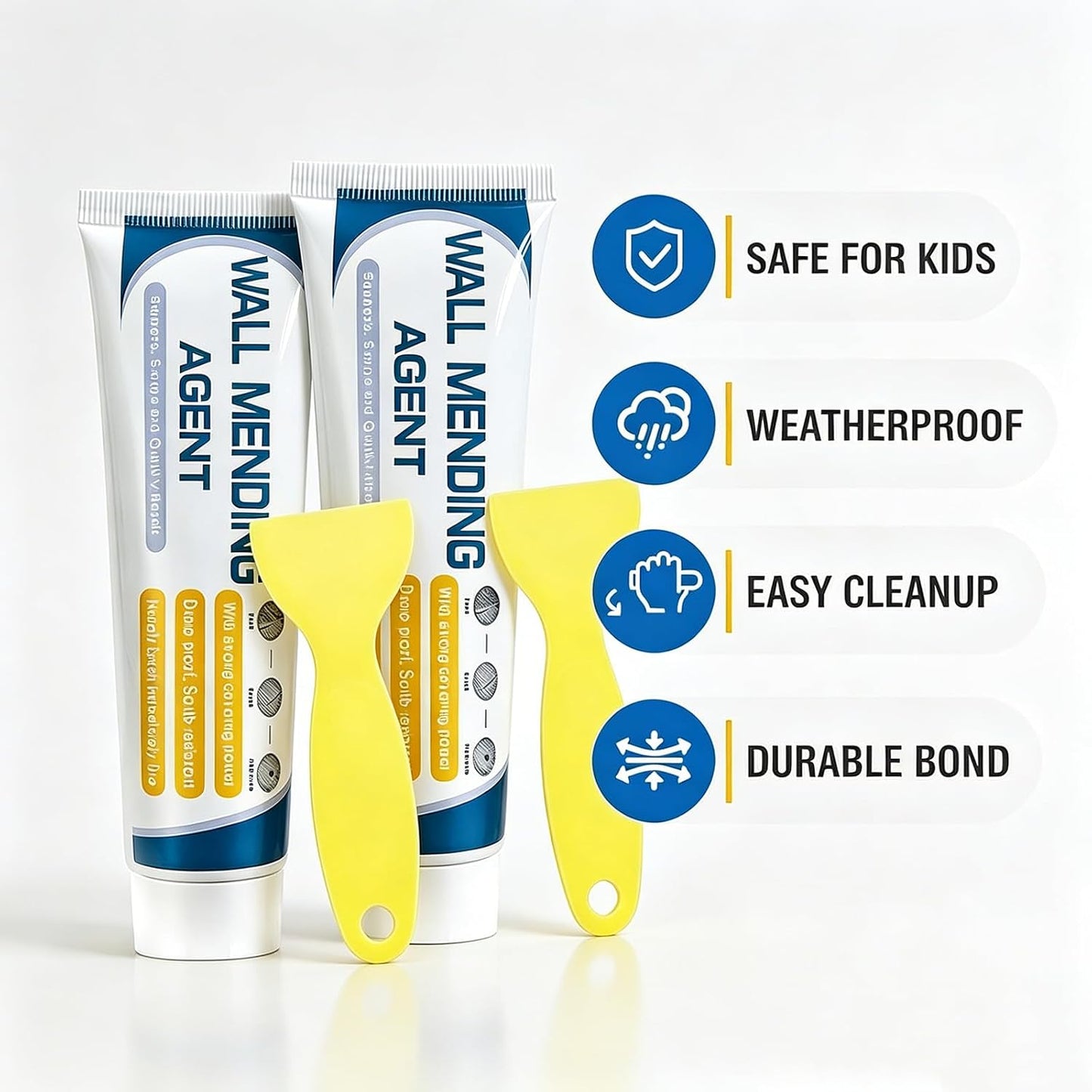 Wall Repair Paste, 2 Pack Wall Mending Agent for Holes & Cracks - Wall Repair Paste for Nail Holes for Nail Holes, Dents & Small Damage