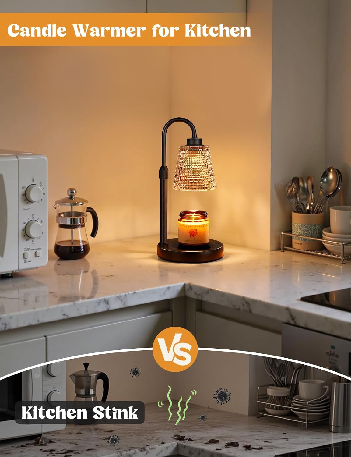 Innqoo Candle Warmer Lamp with Timer Home Decor Birthday Gifts for Women | Dimmable Candle Warmer for Jar Candles, Height Adjustable Wax Melts Warmer, House Warming Gifts New