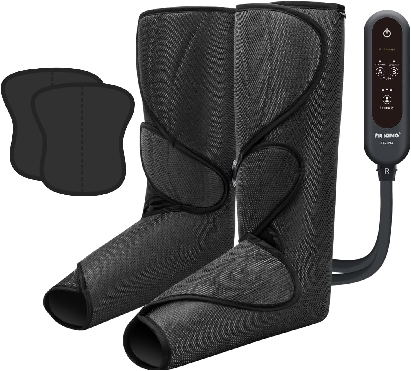 FIT KING Leg Massager for Circulation and Pain Relief, Air Compression Leg and Foot Massager to Relieve Pain Swelling Edema with 2 Size Extensions- Great Gift for Wife Mom and Dad