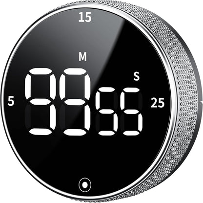 Digital Kitchen Timer with Magnetic - Visual Timer with Large LED Display, Pomodoro Classroom Timers with 3-Preset Times, Volume Adjustable, Countdown & Count Up Timers for Cooking