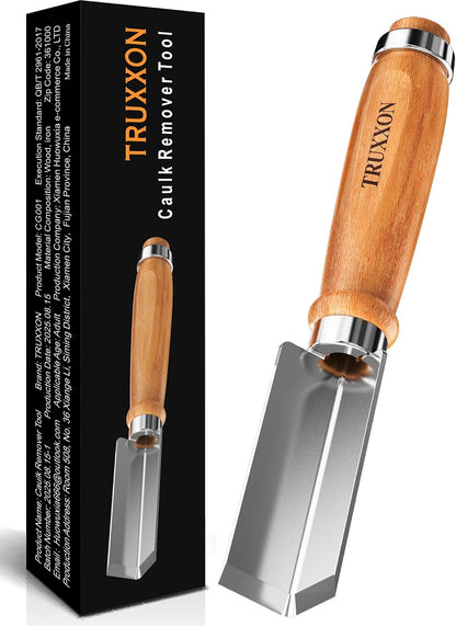 2 PCS Professional Caulk Remover Tool – Heat-Treated Caulking Tool with 90° Sharp Blade & Solid Wood Handle, Saves Time for Home Improvement, Durable Grout & Silicone Remover Tool