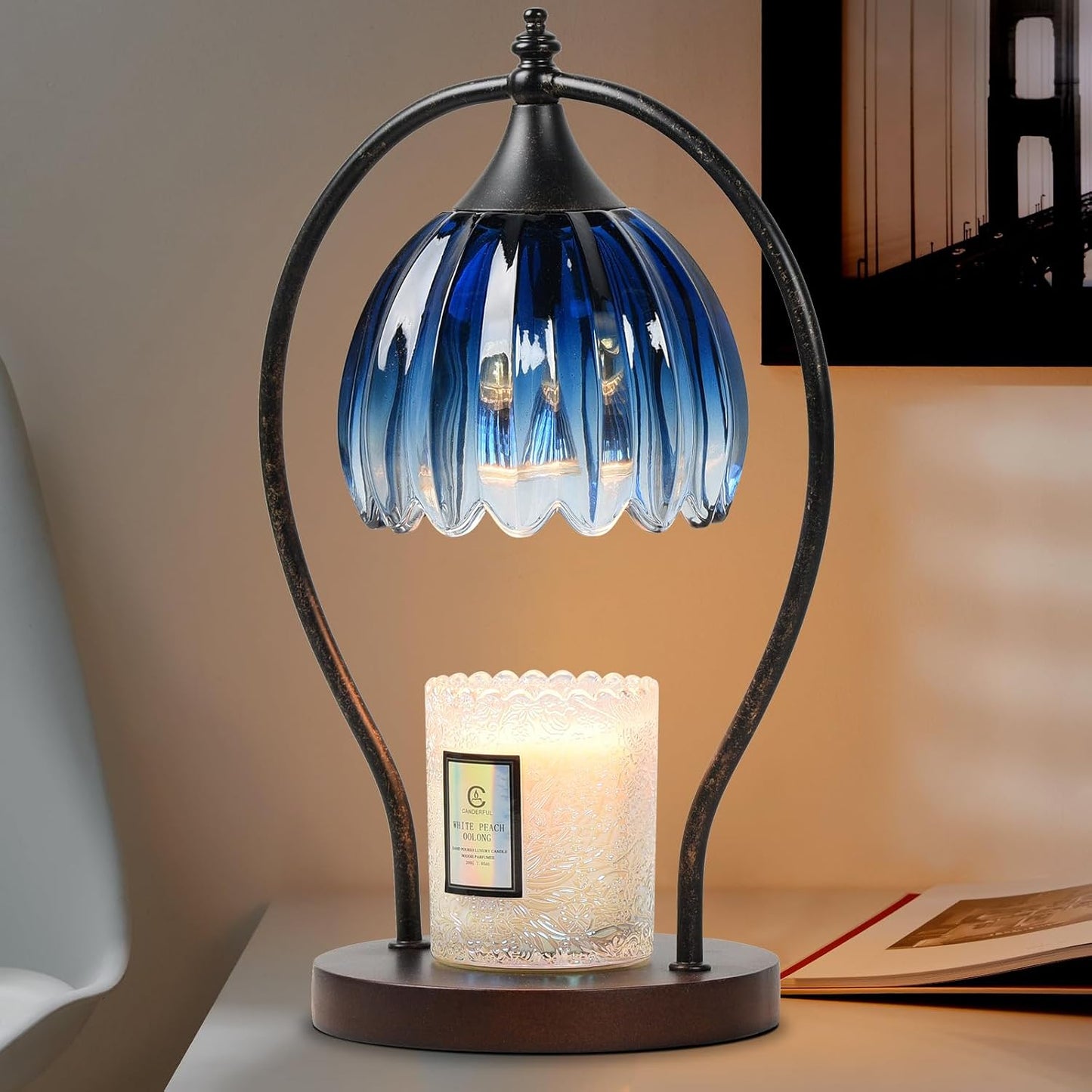 GOODBUY Candle Warmer Lamp with Timer Dimmable: Electric Candle Warmer Birthday Gifts for Women Mom - Candle Lamp Warmer House Warming Gifts New Home Decor - Wax Warmer for Jar Candles with 2 Bulbs