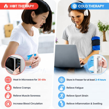 Gel Soft Flexible Ice Packs for Injuries, Reusable Cold Pack, Hot Cold Compress for Joint&Muscle Pain, Surgery Recovery, Inflammation, Swelling, Face, Head, Wrist, Ankle&Foot Injury, -5.1"x6.3"