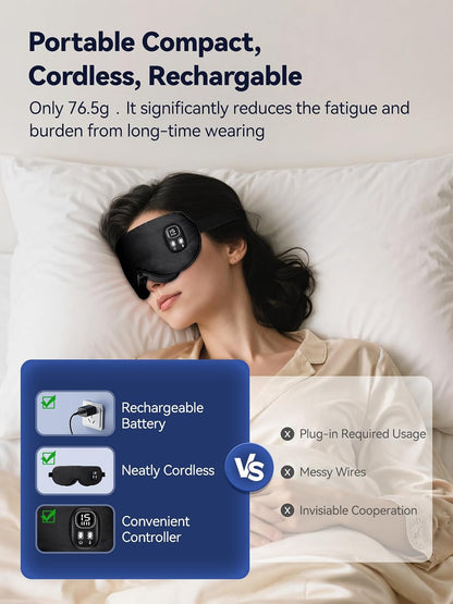 Heated Eye Mask for Dry Eyes, Warm Compress with Adjustable Heat & Timer