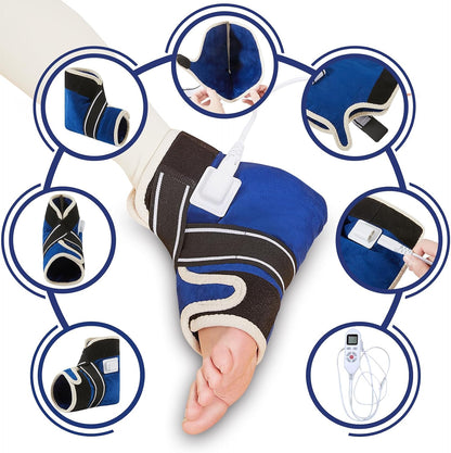 CAMECO 2-in-1 Cordless Foot Heating Pad & Massagers for Feet Neuropathy Pain Relief, 5000mAh 104℉-140℉ Heated Foot Warmers for Women Men, Rechargeable Vibration Heating Booties for Ankle Under Desk