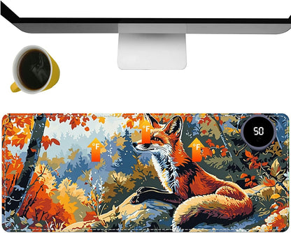 Heated Desk Pad Heated Large Mouse Pad, Electric Quickly Warm Desk Mat with 3 Levels Heating 3 Hours Auto Shut-Off, 31.5" x 13" Warm Gaming Mousepad Hand Foot Warmer, Baby Elephant