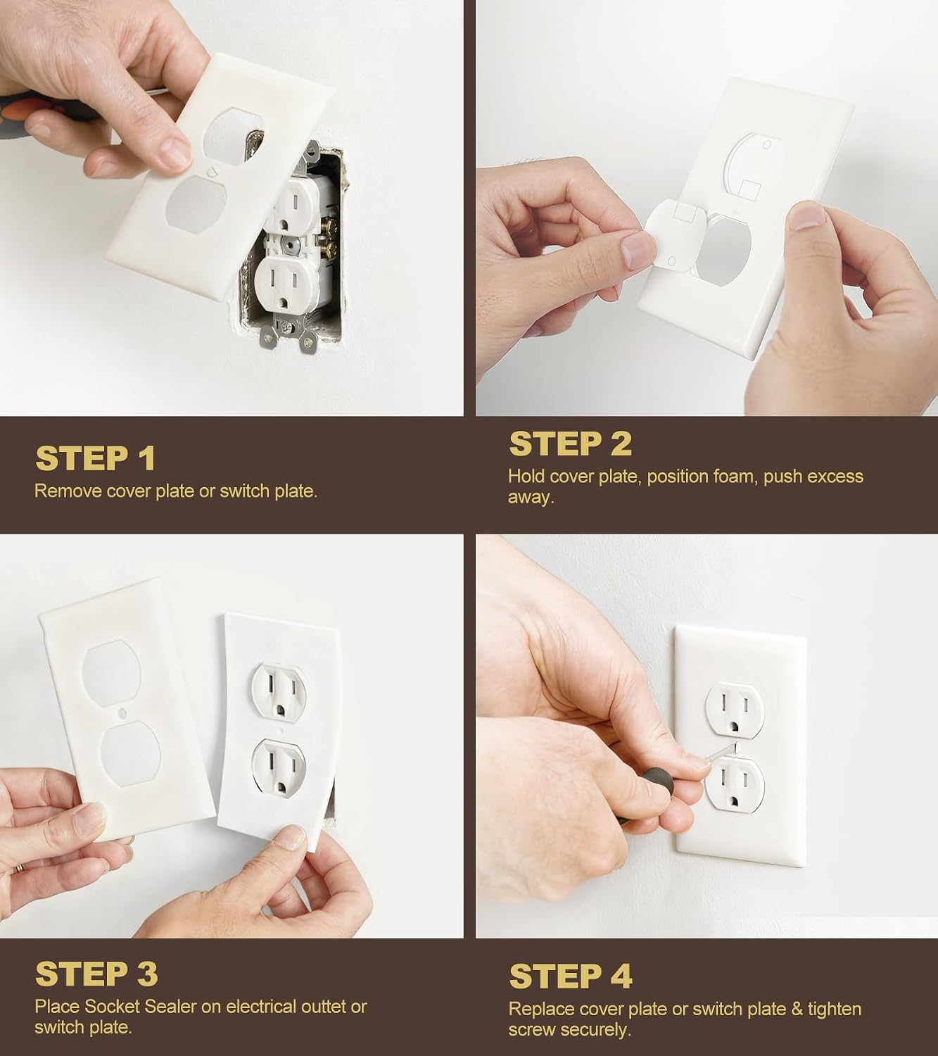 20 Pcs Wall Insulation Outlet Insulators Draft Sealers, 20 Pack Electrical Outlet Insulation Pads, EVA Foam Gasket for Wall, Light, Switch Socket Cover Compatible with Duplex Toggle Rocker