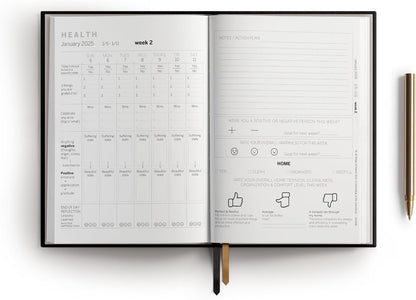 Self Care Journal 2026 - Stress Relief Happiness Wellness Planner 2026 - Food, Fitness, Mental Health Wellness Journal Self Care Planner 2026 - Self Love Positivity Gratitude Journal for Women and Men (Blue)