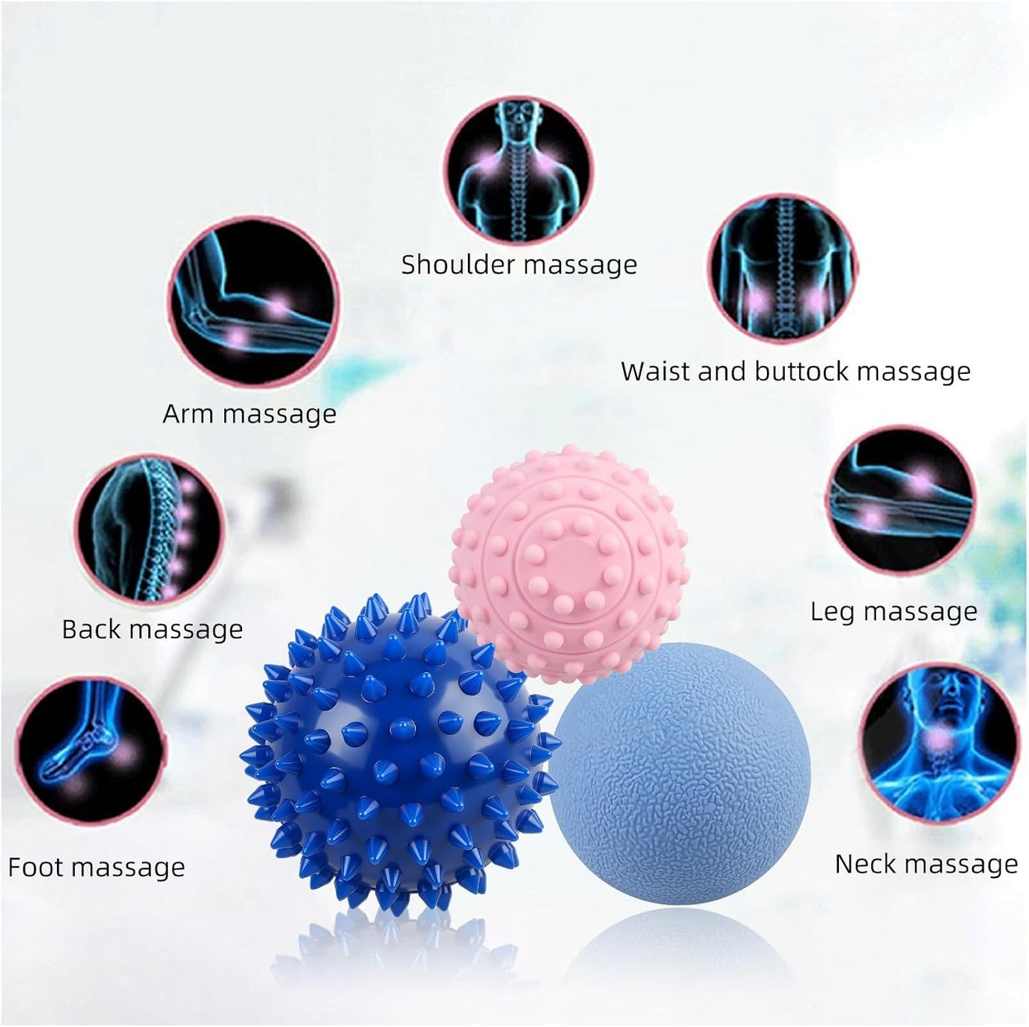 WOVTE Massage Lacrosse Ball Therapy for Sore Muscles Myofascial Release | Shoulders, Neck, Back, Foot, Body, Deep Tissue, Trigger Point, Muscle Knots, Yoga