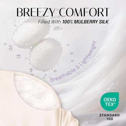 OLESILK 100% Mulberry Silk Sleep Mask for Women - Zero-Pressure Blackout