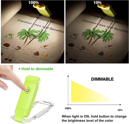 BIGMONAT Rechargeable Book Reading Light Bookmark Light, LED Clip on Book Lights, Reading Lights for Books in Bed, Small Book Light for Kids, Brightness Adjustable for Eye Protection-Orange