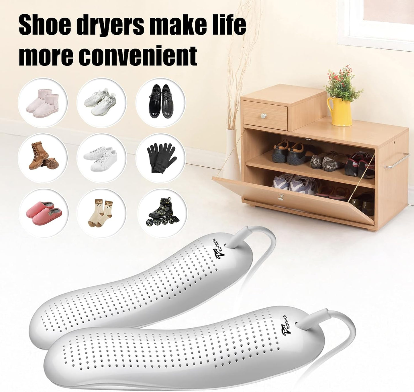 KOODER Boot Dryer,Shoe Dryer,Foot Dryer ! Eliminate bad odor and dry shoes!