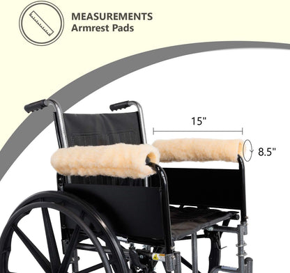 NYOrtho Faux Synthetic Sheepskin Wheelchair Armrest Cushion Pads