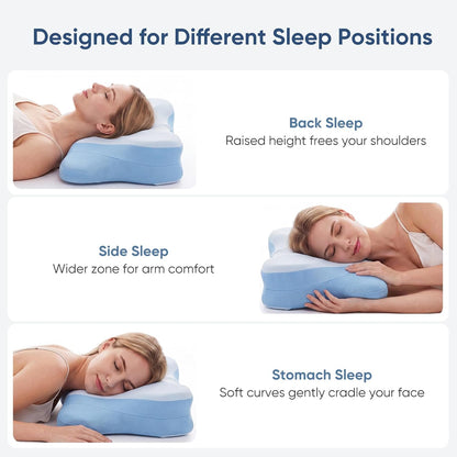 Sweetcrispy Cervical Pillow for Neck Pain Relief, Cooling Memory Foam