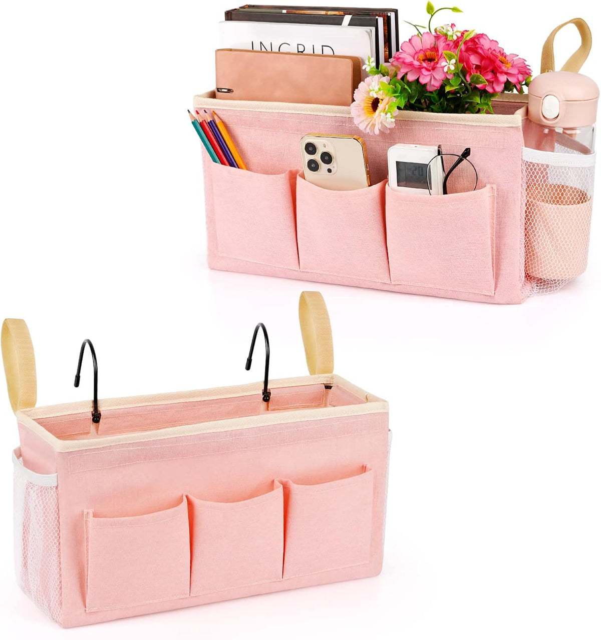 Lilithye Bedside Caddy, Bedside Storage Bag Hanging Organizer for Bunk Bed