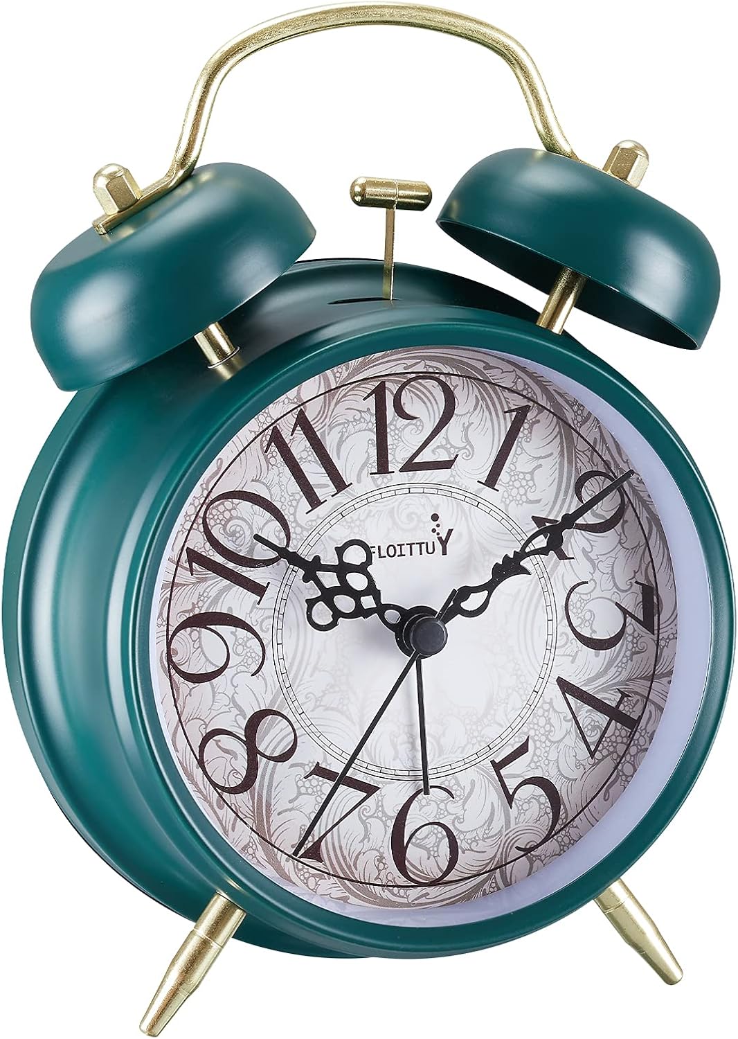 FLOITTUY Loud Alarm for Deep Sleepers 4'' Retro Twin Bell Alarm Clock with Backlight for Bedroom and Home Decoration(Retro Black)