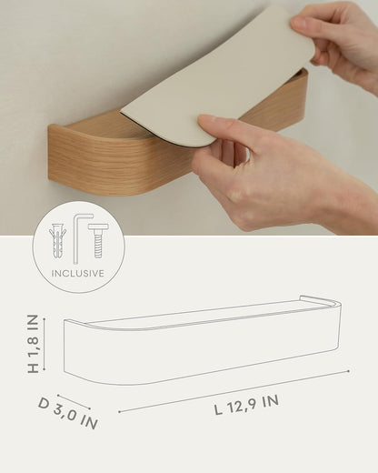 Kazai. Key Holder 'Toke' | Minimalist Key Hook Design from Berlin | Modern Key Holder Wall Mount with Wooden Shelf | Key Rack for Wall as Entryway Organizer | Walnut