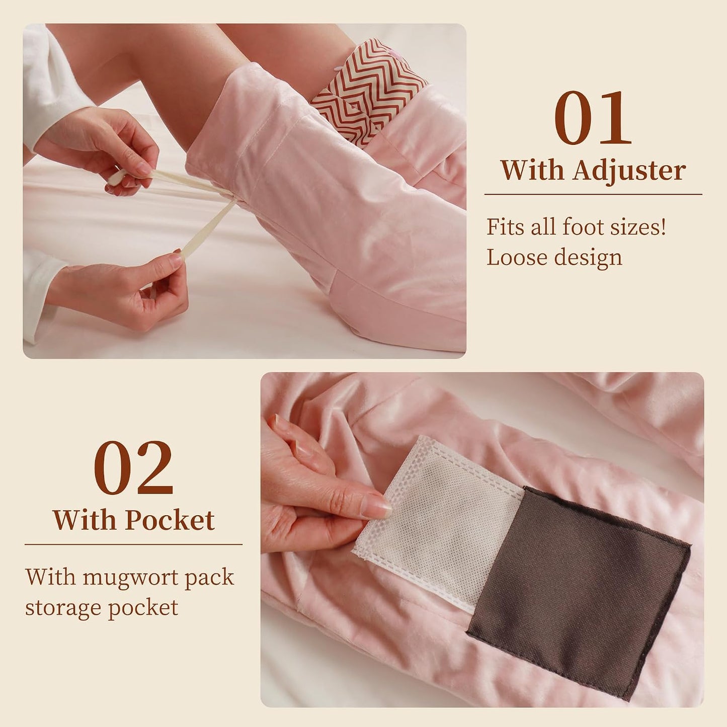 3-in-1 Heated Foot Warmers for Sleeping & Office, 5000mAh Battery Lasts All Night, 3 Adjustable Heat Settings, Electric Warming Socks/Mat for Women with Cold Feet