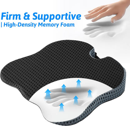 Wedge Car Seat Cushion for Better Visibility & Sciatica Pain Relief | High Density Memory Foam, Non-Slip Ergonomic Car Seat Cushion for Driving, Universal Fit for Car, SUV,Truck & Tractor