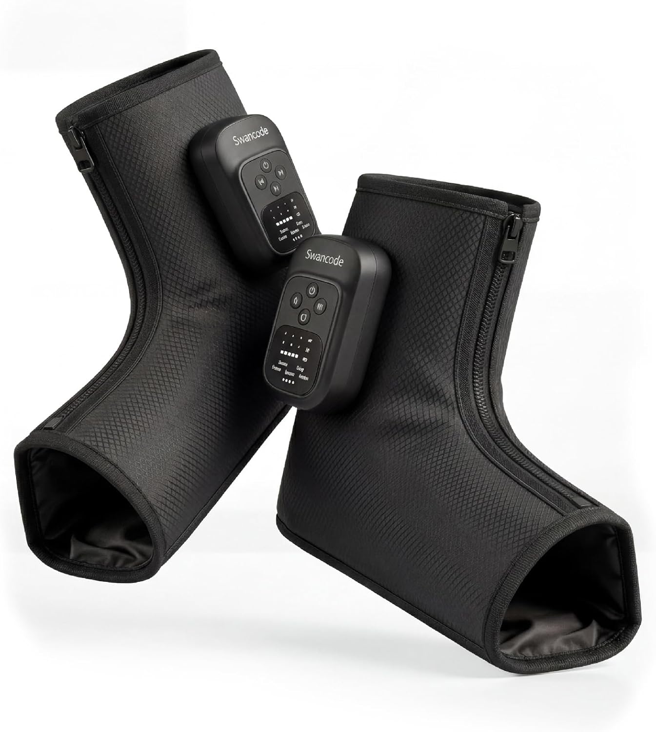 Foot Massager with Air Compression and Heat, FSA Eligible HSA Portable Cordless Ankle and Calf Massager with 5 Modes & 5 Intensities, Lightweight Compression Boots for Muscle Relaxation (1PC)