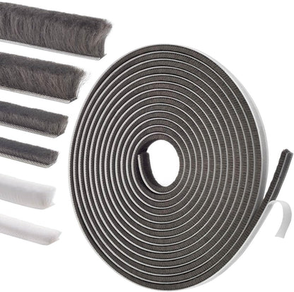 Self-Adhesive Weather Stripping Seal for Doors & Windows – Soundproof Insulation Gap Filler for Sliding, Exterior, Front, and Jamb Frames – 0.2" x 0.35" x 16.5 ft, Gray
