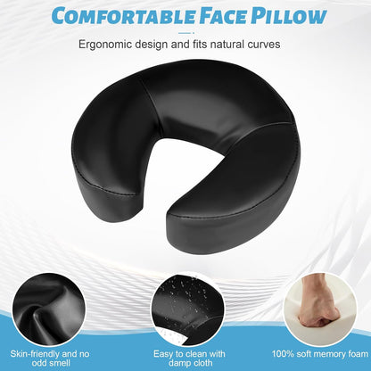Massage Headrest for Bed, Head Holder & Face Cradle with Face Down Pillow