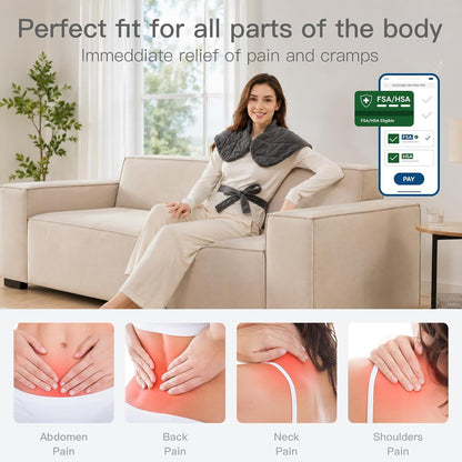 Weighted Heating Pad for Neck, Shoulder & Back Pain Relief FSA Eligible HSA