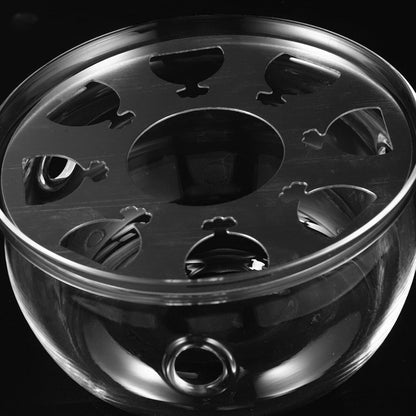 BESPORTBLE Household Glass Teapot Warmer with Heat-Resistant Base Safe Glass Tea Stove Heater for Warming Tea and Food Compact Design for Home Decoration and Practical Use