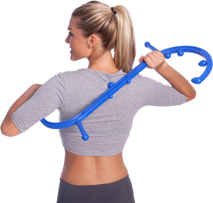 Body Back Buddy Classic Back Massager & Neck Massager for Pain Relief, Blue | USA Made Dual Massage Hooks For Back, Shoulder, And Neck, Muscle Knot Remover For Trigger Point Therapy And Full Body Relief