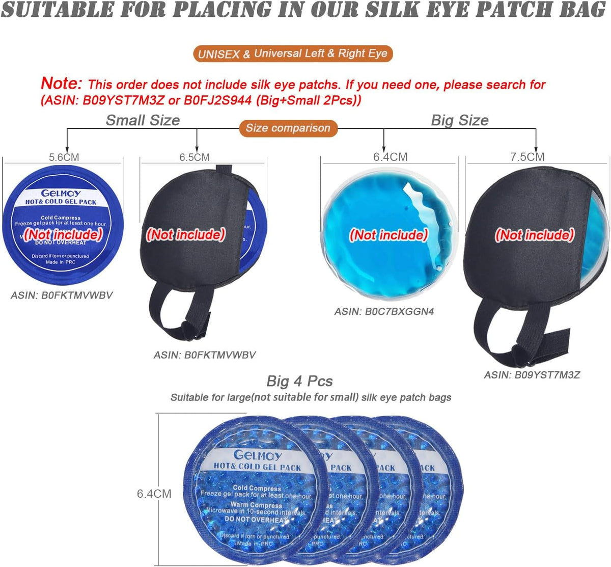 Ice Eye Patches for Puffy Eyes, Cooling Medical Eye Patch Pad Gel Pack Cover Eyepatch Cold Hot Therapy Eye Bags Dark Circles After Surgery Adult Kid